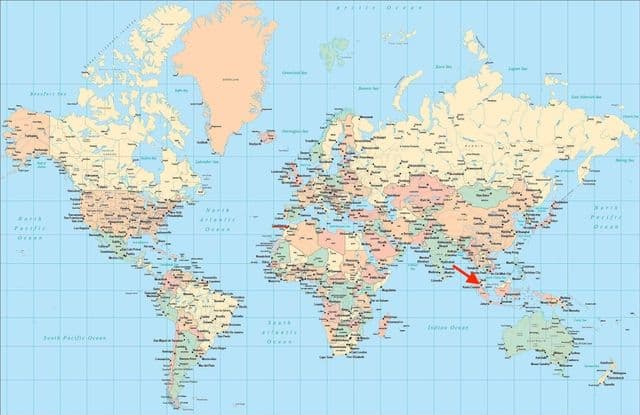 Kuala Lumpur (KL) location on world map