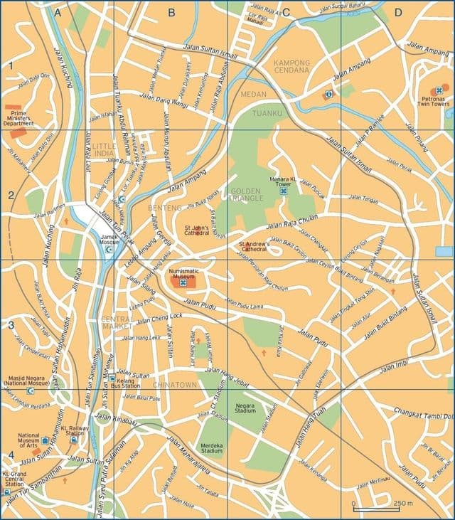 Kuala Lumpur (KL) streets map