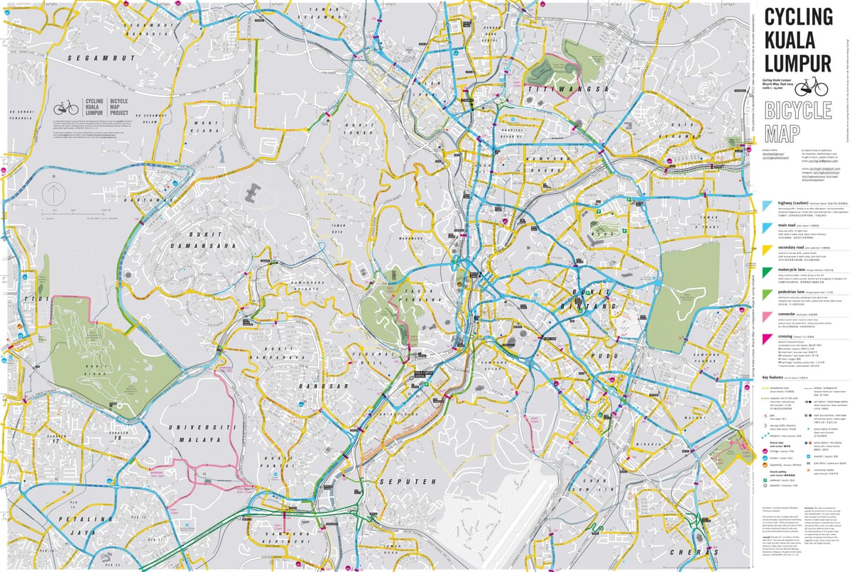 Kuala Lumpur (KL) bike lane map