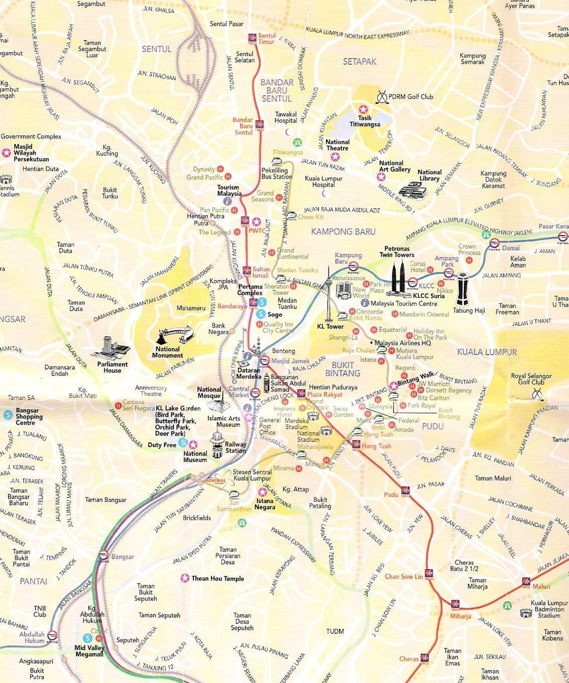 Kuala Lumpur (KL) city map