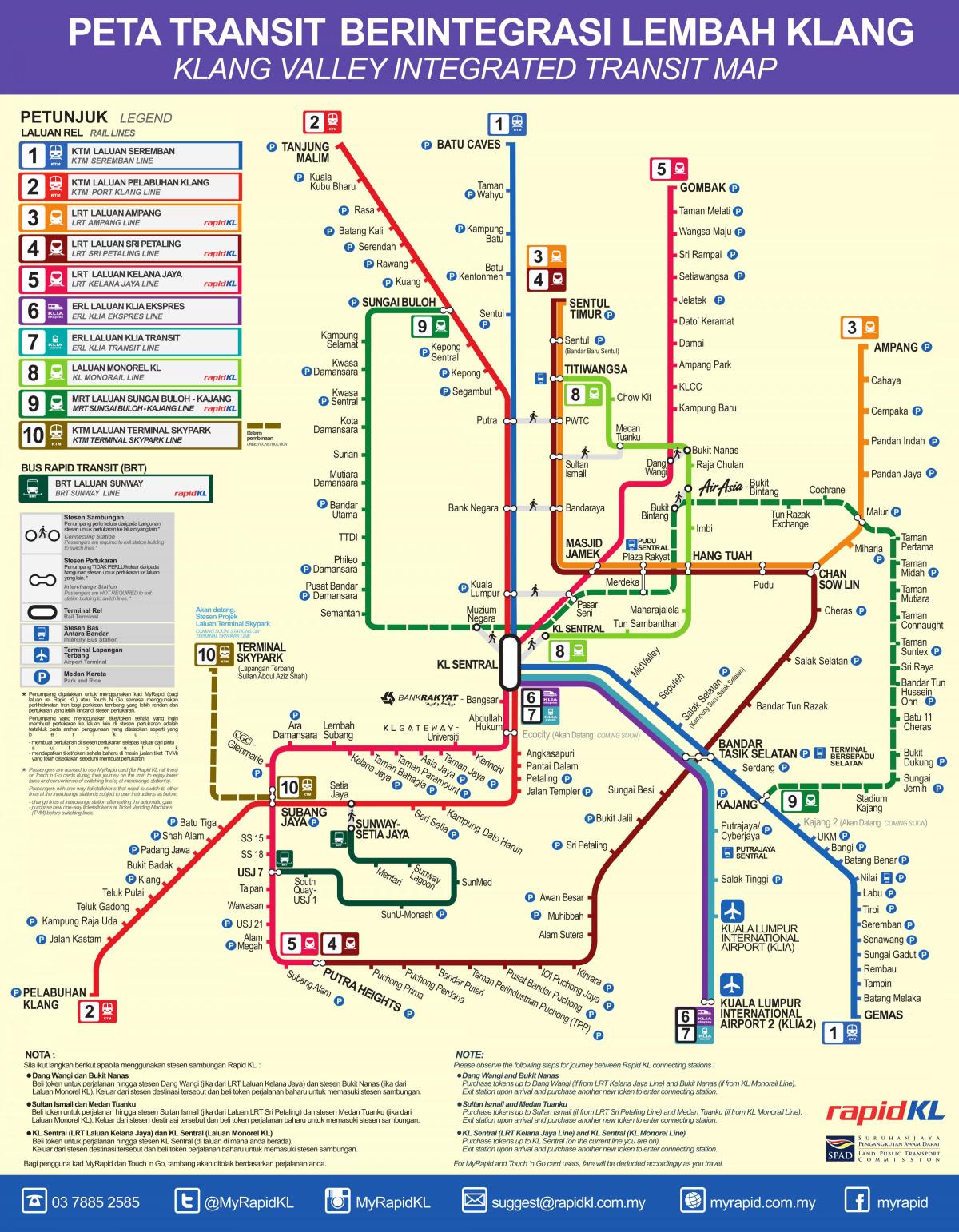 Kuala Lumpur (KL) metro stations map