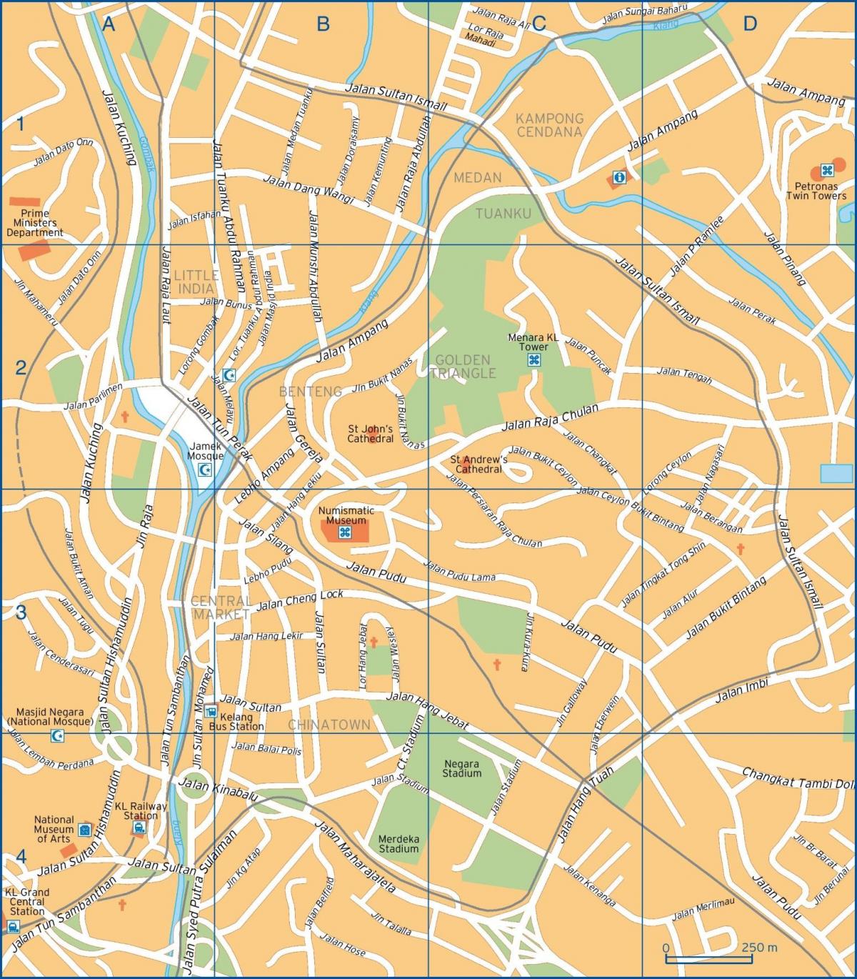 Kuala Lumpur (KL) streets map