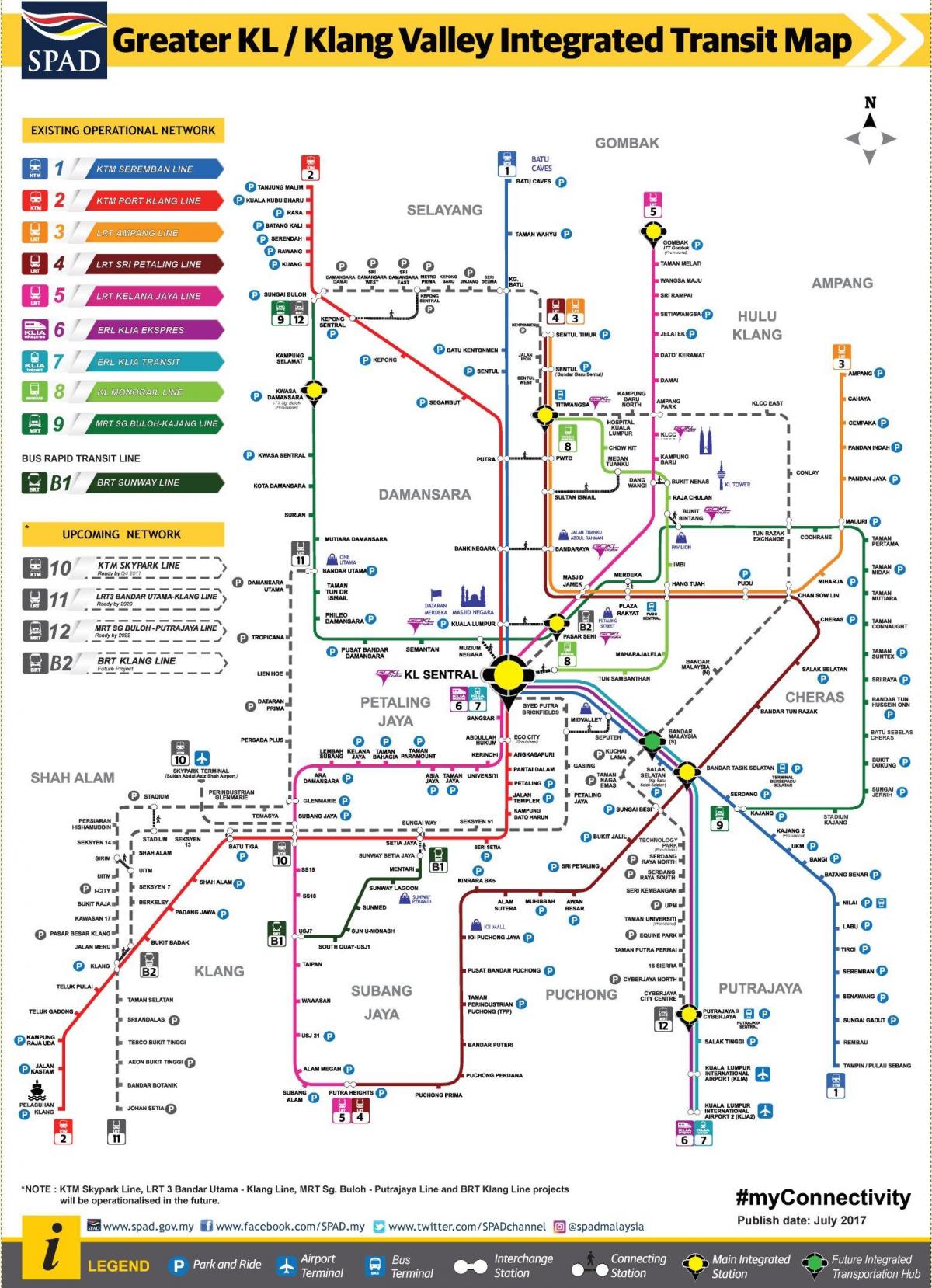 Kuala Lumpur (KL) subway station map
